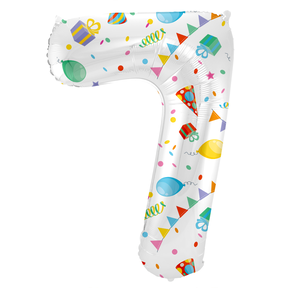 Folieballon Cijfer 7 Joyful Party - 86 cm