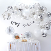 Ballonnenboog zilver en wit Ginger Ray