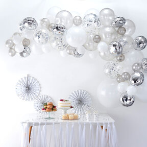 Ballonnenboog zilver en wit Ginger Ray