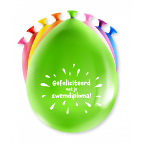 Feest Ballonnen Gefeliciteerd Zwemdiploma 8 stuks 30cm