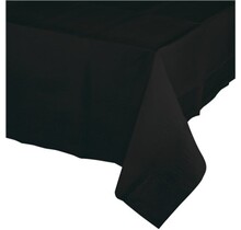 Tafelkleed plastic black velvet (137x274cm)