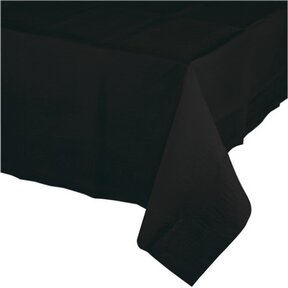 Tafelkleed plastic black velvet (137x274cm)