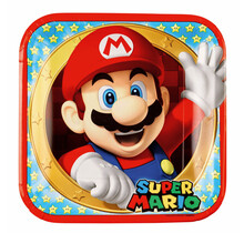 Super Mario papieren borden 23cm 8 stuks