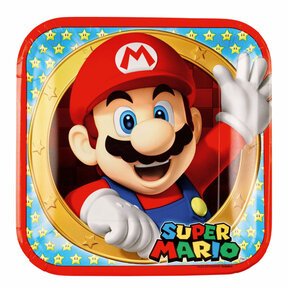 Super Mario papieren borden 23cm 8 stuks