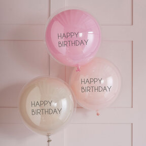 Happy Birthday ballonnen dubbellaags luxe 3 stuks  45cm