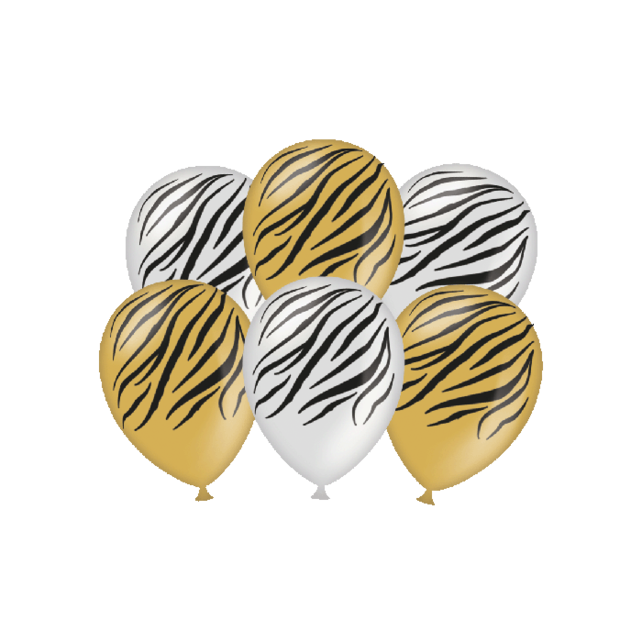 Zebra - Ballonnen - 6 stuks - 30cm