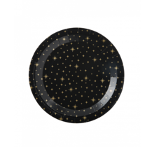 zwarte borden met gouden sterren, 8 stuks