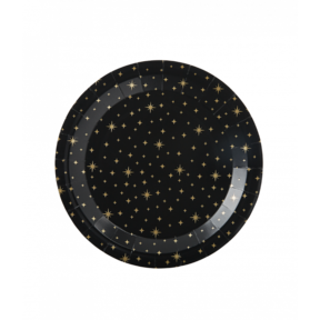 zwarte borden met gouden sterren, 8 stuks