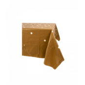 goud tafelkleed metwitte stippen