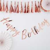 Happy Birthday slinger Rosé Goud 180x19cm