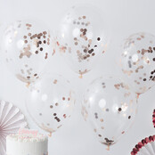 Rose Gouden folie Confetti ballonnen 5 stuks 30cm