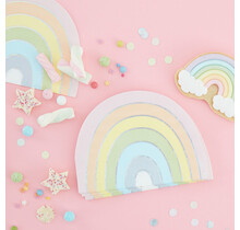 Papieren regenboog servetten 16x12cm 16 stuks