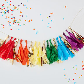 Tassel slinger multikleur 150x20cm
