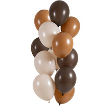 Ballonnen Mocha Chocolate 33cm - 12 stuks