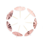 Cocktailprikkers parasol metallic rosé goud 10 stuks Cocktailprikkers parasol metallic rosé goud 10 stuks