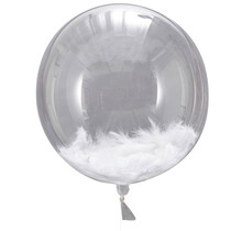ORB Ballonnen met witte veren 45cm 3 stuks