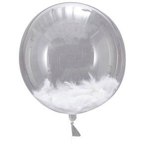 ORB Ballonnen met witte veren 45cm 3 stuks