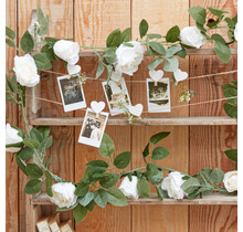 Decoratieslinger met witte rozen 200cm