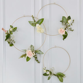 Gouden metalen decoratie ringen 3 stuks 30,5cm, 36,5cm en 40,5cm