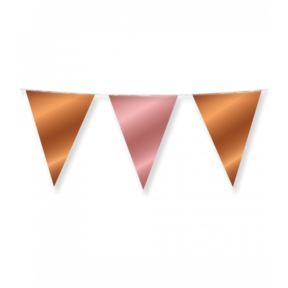 Vlaggenlijn Brons en Rose Goud metallic 10 meter