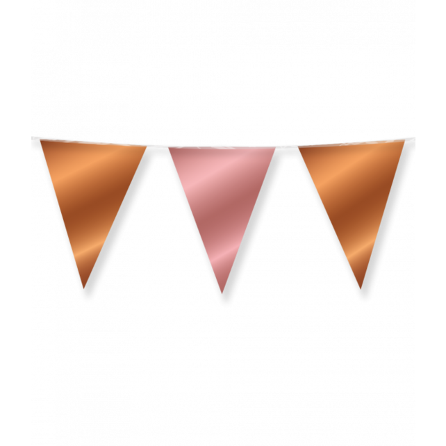 Vlaggenlijn Brons en Rose Goud metallic 10 meter