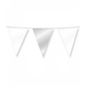 Vlaggenlijn Vlaggenlijn Zilver en Parel Wit metallic 10 meter