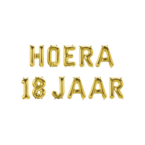 Hoera 18 jaar folieballonnen set goud 41cm