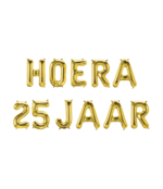Hoera 25 jaar folieballonnen set goud 41cm
