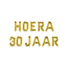 Hoera 30 jaar folieballonnen set goud 41cm