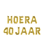 Hoera 40 jaar folieballonnen set goud 41cm
