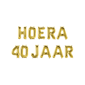 Hoera 40 jaar folieballonnen set goud 41cm