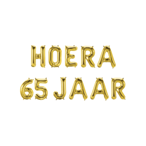 Hoera 65 jaar folieballonnen set goud 41cm