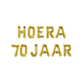 Hoera 70 jaar folieballonnen set goud 41cm