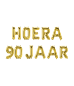 Hoera 90 jaar folieballonnen set goud 41cm