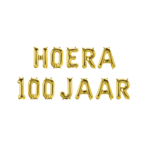 Hoera 100 jaar folieballonnen set goud 41cm