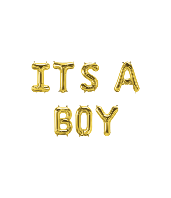 It's A Boy Folieballonnen set goud 41cm