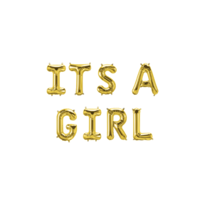 It's A Girl Folieballonnen set goud 41cm