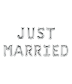 Just Married Folieballonnen set zilver 41cm