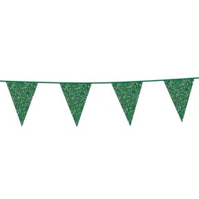 Glitter vlaggenlijn groen 6 meter