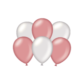 Metallic zilver en rose gouden ballonnen - 6 stuks