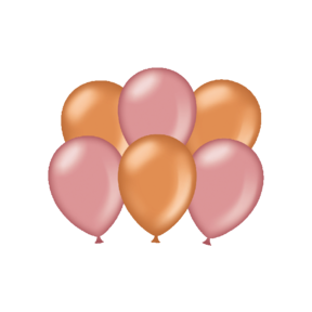 chrome koper en metallic rose goud ballonnen - 6 stuks