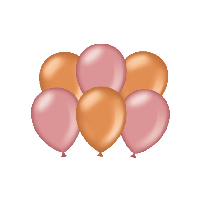 chrome koper en metallic rose goud ballonnen - 6 stuks chrome koper en metallic rose goud ballonnen - 6 stuks