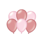 Metallic roze en rose goud ballonnen - 6 stuks