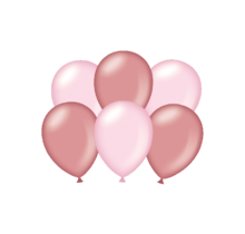 Metallic roze en rose goud ballonnen - 6 stuks