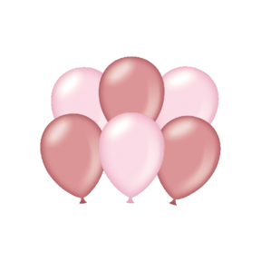Metallic roze en rose goud ballonnen - 6 stuks