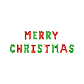 Merry Christmas Folieballonnen set rood en groen 40cm