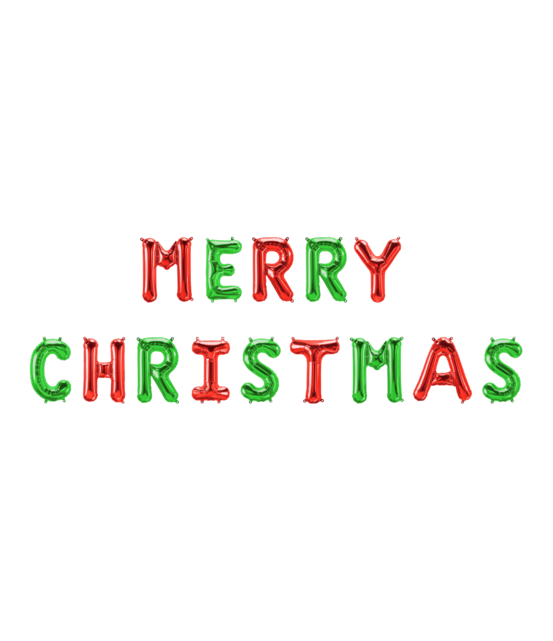 Merry Christmas Folieballonnen set rood en groen 40cm