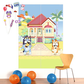 Bluey wand decoratie 4 x 70,6x101,8cm
