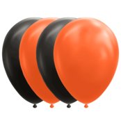 Zwarte en oranje ballonnen 30cm 10 stuks