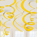 Swirl decoratie Sunshine Yellow - 12 stuks